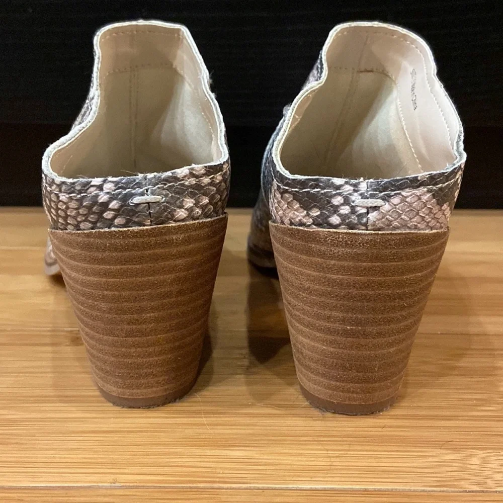 Dolce Vita snake print mules with 3 inch heel